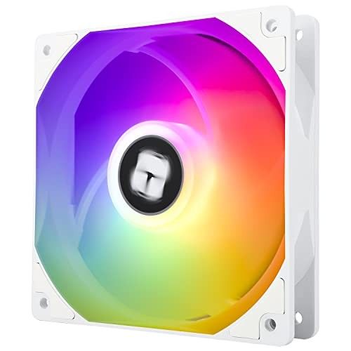 Thermalright TL-C12CW-S CPU Fan 120mm White ARGB Case Cooler Fan, 4pin PWM Silent Computer Fan with S-FDB Bearing Included, up to 1550RPM Cooling Fan