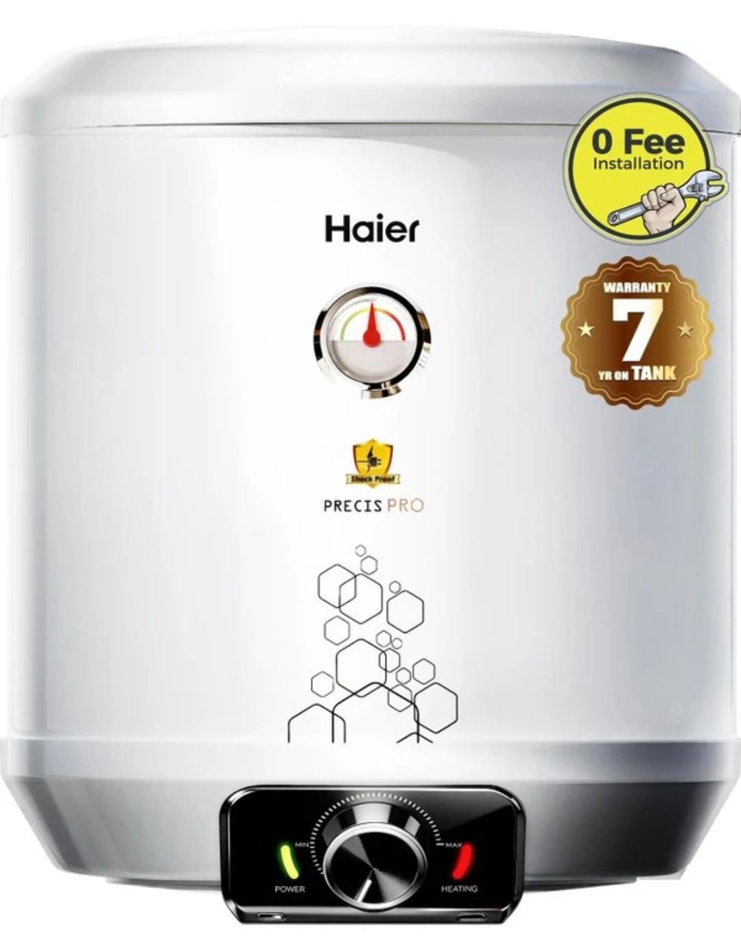 Haier 15 L Storage Water Geyser | with Free Pipes and Free Installation (ES15V-PRECIS PRO/ES15V-PV1(PRE-PRO), White) (White)