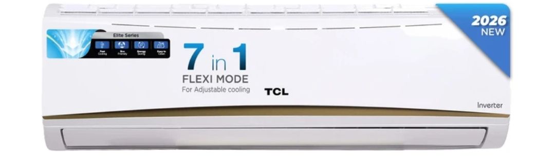 TCL 2026 Model 2 Ton 3 Star Split Inverter 7 Step Convertible with Powerful and Fast cooling, 4 Ways Swing, Blue Fin and Fungal Protection, Energy saving, Silent Operation AC (TAC-22CSD/EV3AM, White)
