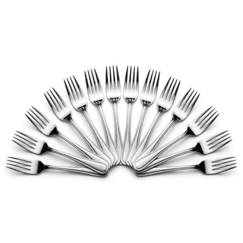 Mumma's LIFE Stainless Steel Dinner Forks Set for Home & Kitchen | 12 cm Fruit Forks with Mirror Finish | Rust Resistant, Silver Cutlery for Fruits, Desserts, Snacks & Dining Table | Set of 6 Piece