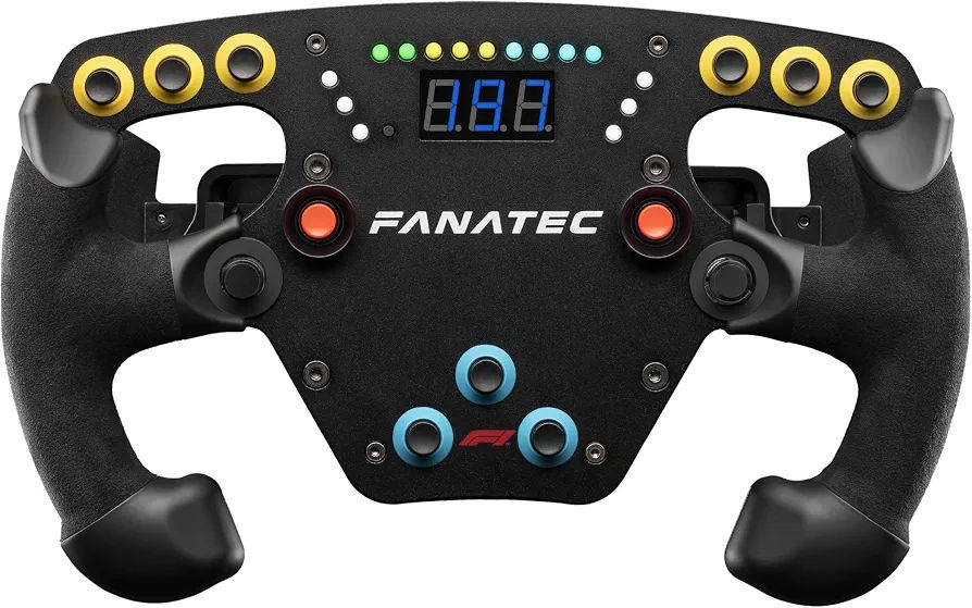 FANATEC Sim Racing ClubSport Steering Wheel F1 Esports V2 - Officially Licensed Formula 1 Product, Alcantara Grips, LED Display, Magnetic Paddles, Integrated Vibration Motors - PC : Amazon.in: Car & Motorbike