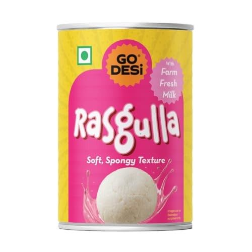 GO DESi - Rasgulla | Made with Farm Fresh Milk| 10 pieces | 500 grams