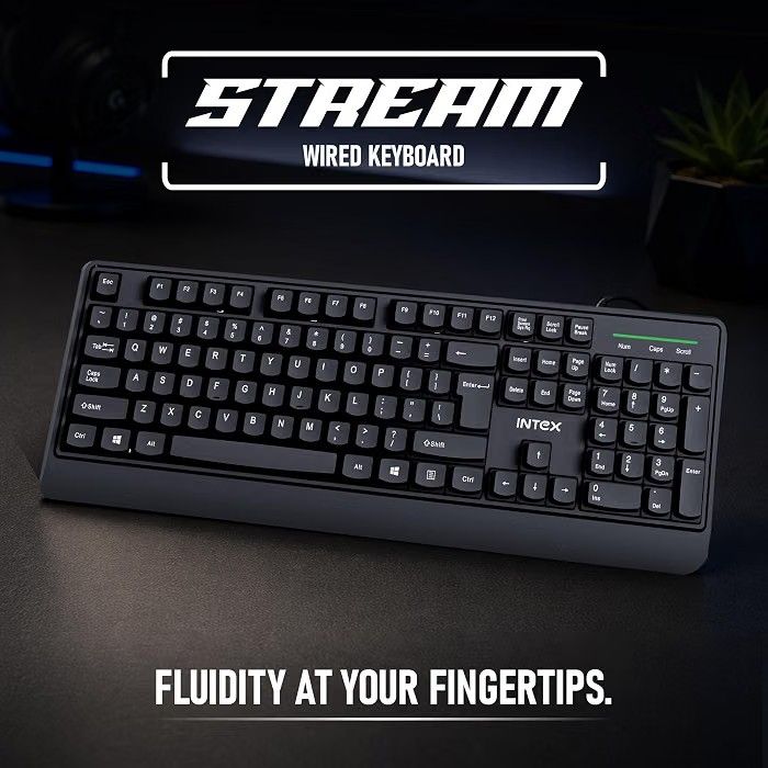 Intex Stream Wired Keyboard IT-KB335 | USB 2.0 Full Size Keyboard | 5 Million Click Key Life | 1.5M Cable