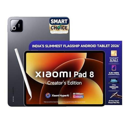 XIAOMI Pad 8 Creator's Edition with Focus Pen Pro, 11.2 -inch (28.44 CM), LCD 3.2K, 12GB RAM, 256GB ROM, Wi-Fi, Quad Speakers Dolby Atmos, Graphite Grey, AI Enabled