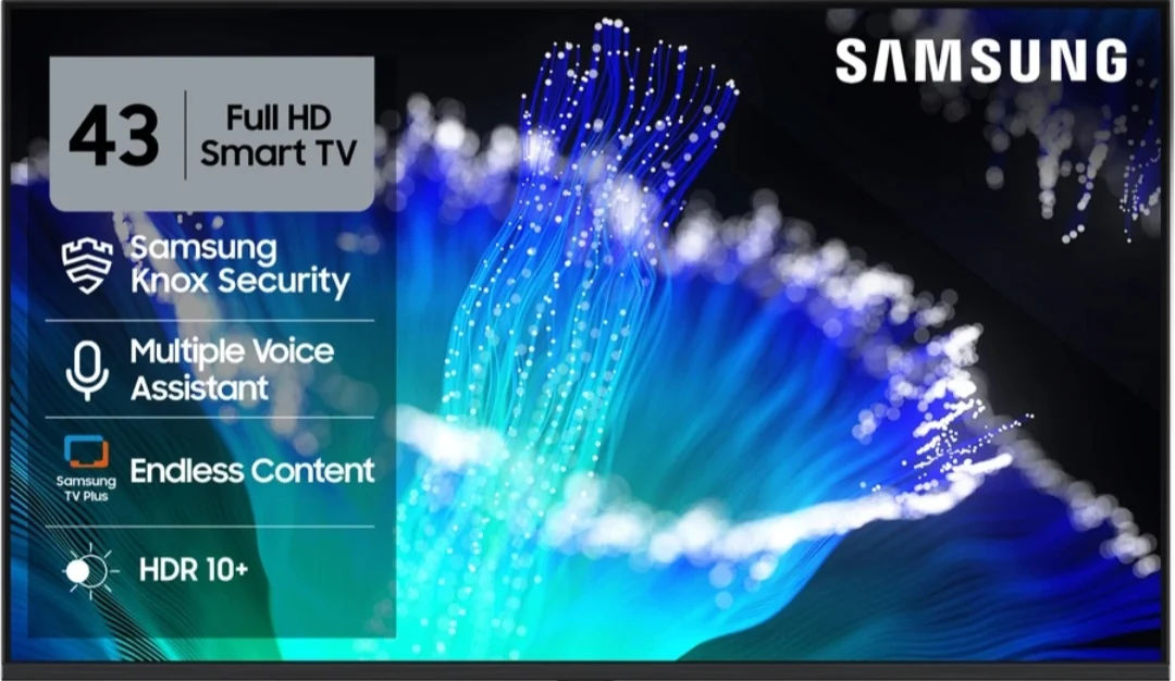 SAMSUNG 108 cm (43 inch) Full HD LED Smart Tizen TV with Voice Assistance Remote Control | 100+ Free Channels | HDR 10+ Support | PurColor | Samsung Knox Security
