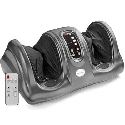 Lifelong Foot Massager Machine For Pain Relief With Kneading Function - Also Used As Leg Calf Massager - Corded Electric Foot Massage Machine For Home With Customizable Settings, Water Resistant (LLM360, Grey)