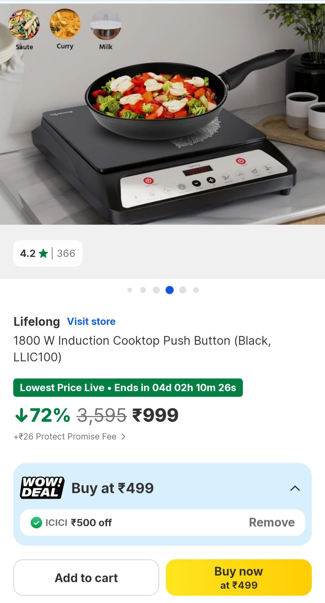 Induction Oven (500 off with ICICI)