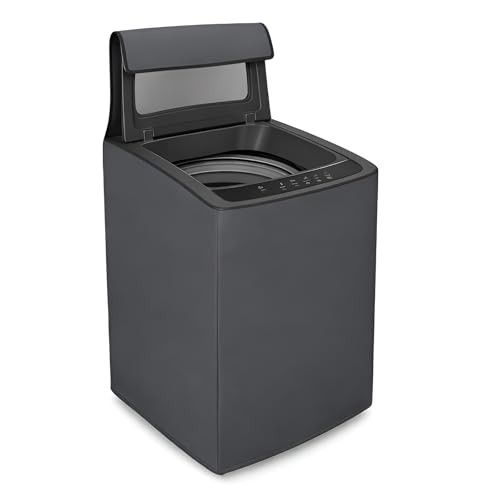DALUCI Top Load Fully Automatic Washing Machine Cover for 6 kg, 6.5 kg, 7kg & 7.5 kg | Waterproof & Dustproof Polyester Fabric with Zipper | Protective Cover for Washing Machine (Grey, 59X59X86 CM)