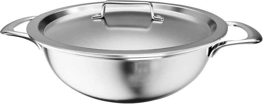 Lifelong LLTPDK003 Triply Deep Kadai with Riveted Handles with Stainless Steel Lid 2.8 litres