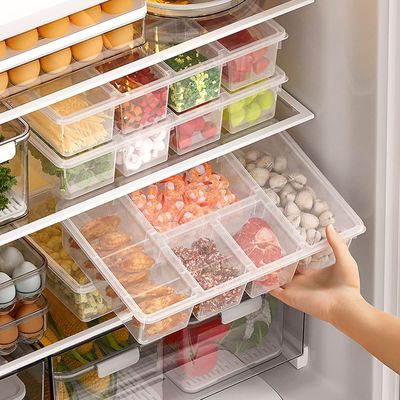 Plastic Veggie Tray with Lid - 5 Compartment Snackle Box & Food Container | Clear Divided Serving Tray for Fruits, Vegetables, Salads, Meal Prep | Fridge Organizer | BPA-Free (Pack of 1)