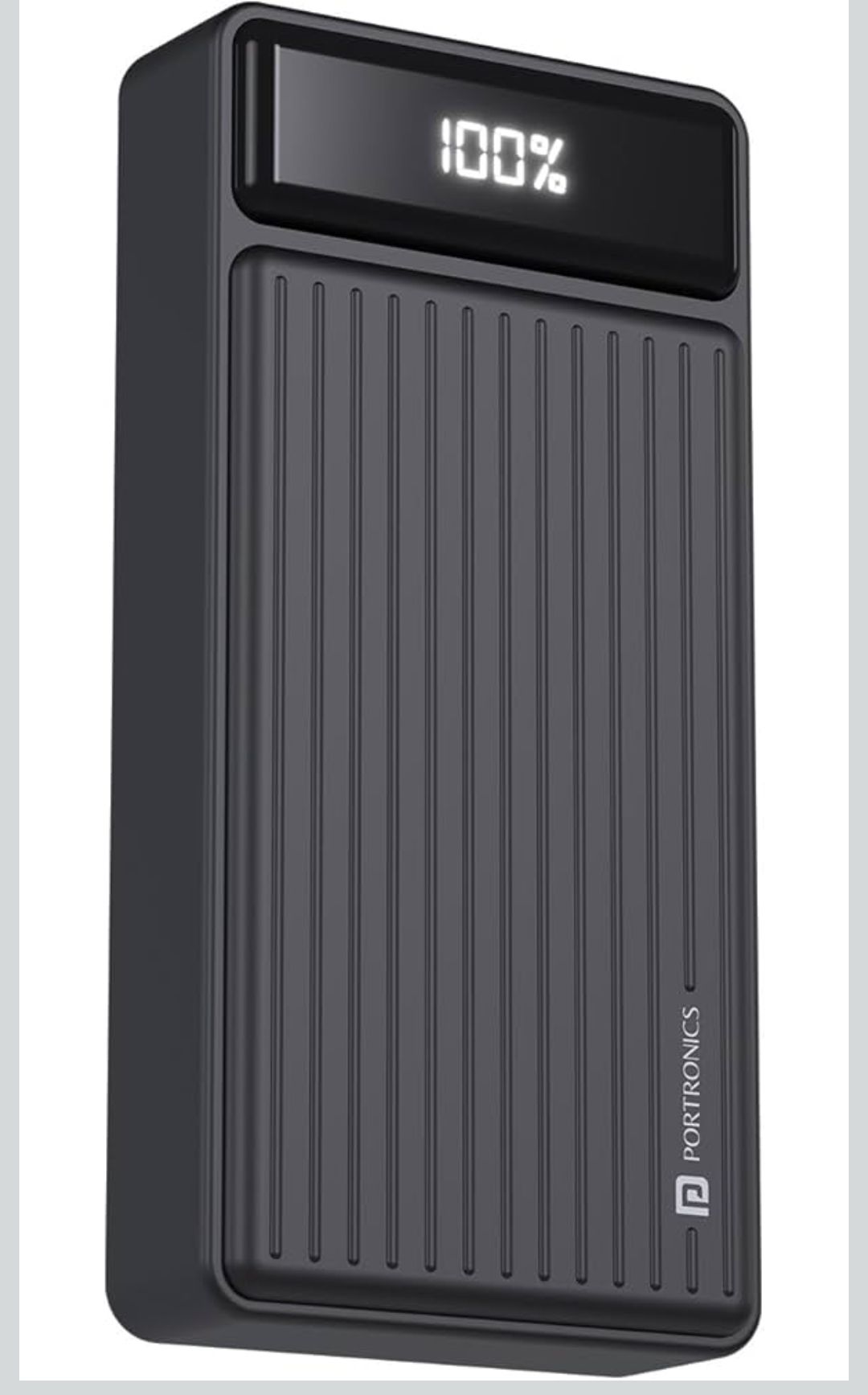 Portronics Luxcell B 20K Advanced 20000 mAh Power Bank with 22.5W Max Output, LED Battery Display, 22.5w Mach USB-A, 20w Type C PD Output, Type C Input, Wake Up Button, Black