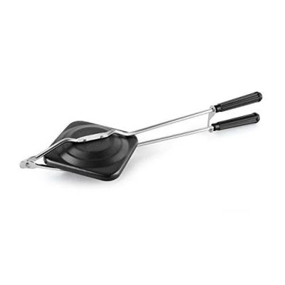 CELLO Aluminium Nonstick Gas Sandwich Toaster Maker, Black | PFOA Free, Scratch Resistant, Flame Proof Design, Lightweight Gas Stove Compatible Cool Touch Handle, Double Coating Sandwich Toaster Maker