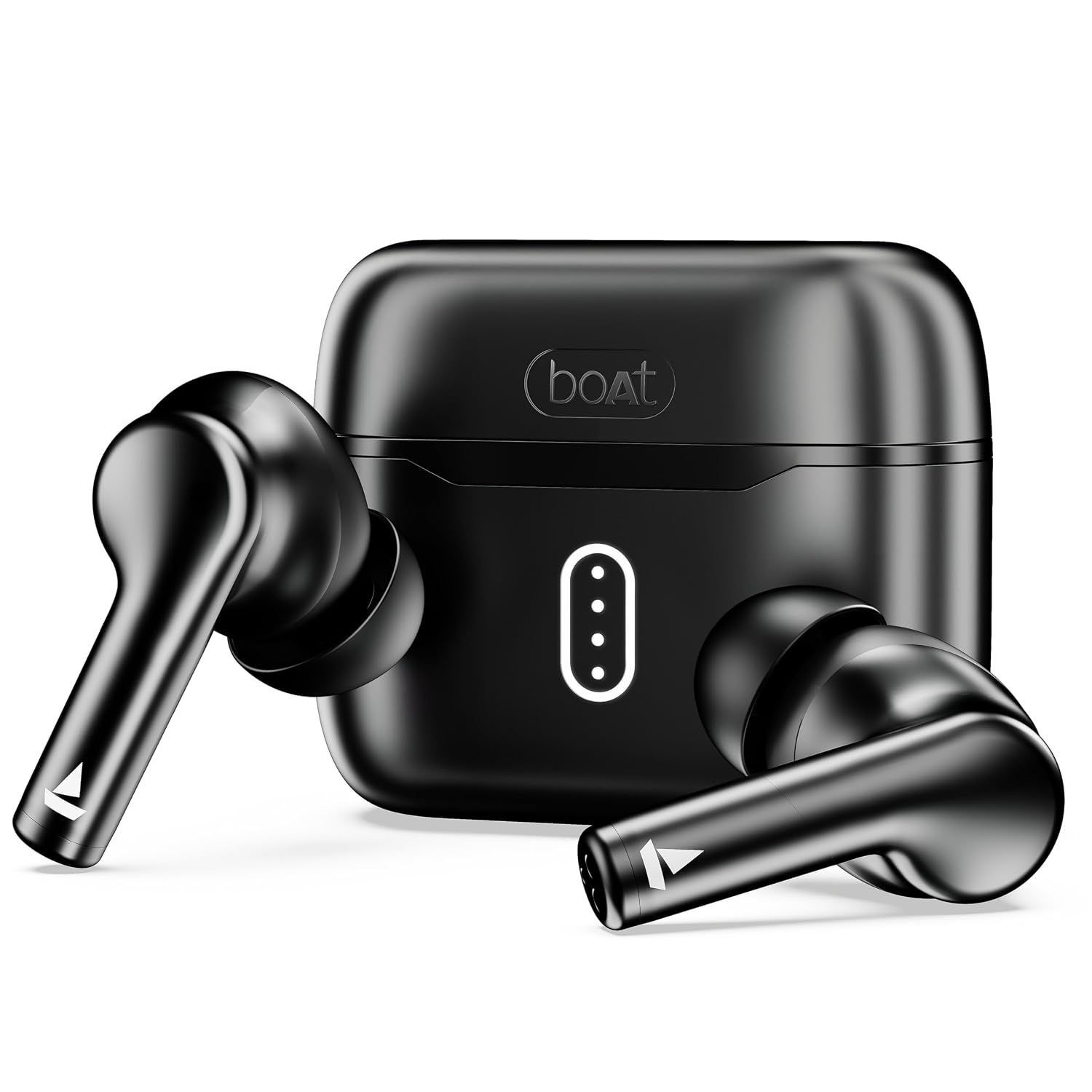 boAt Airdopes 141 Pro Buds, 13mm Drivers, Metallic Finish, 60HRS Battery, 4Mics ENx, Fast Charge, IPX5, v5.3 Bluetooth Earbuds, TWS Ear Buds Wireless Earphones with mic (Obsidian Black)
