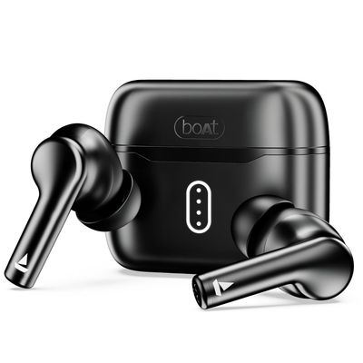 boAt Airdopes 141 Pro Buds, 13mm Drivers, Metallic Finish, 60HRS Battery, 4Mics ENx, Fast Charge, IPX5, v5.3 Bluetooth Earbuds, TWS Ear Buds Wireless Earphones with mic (Obsidian Black)