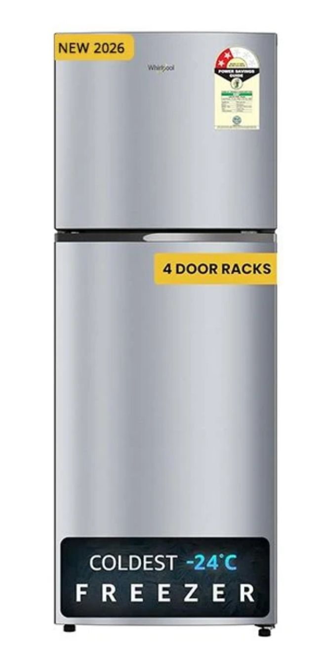 Whirlpool 235 L Frost Free Double Door 2 Star Refrigerator (Lunar Steel, NEO SP278 PRM LUNAR STEEL(2S)-Y)