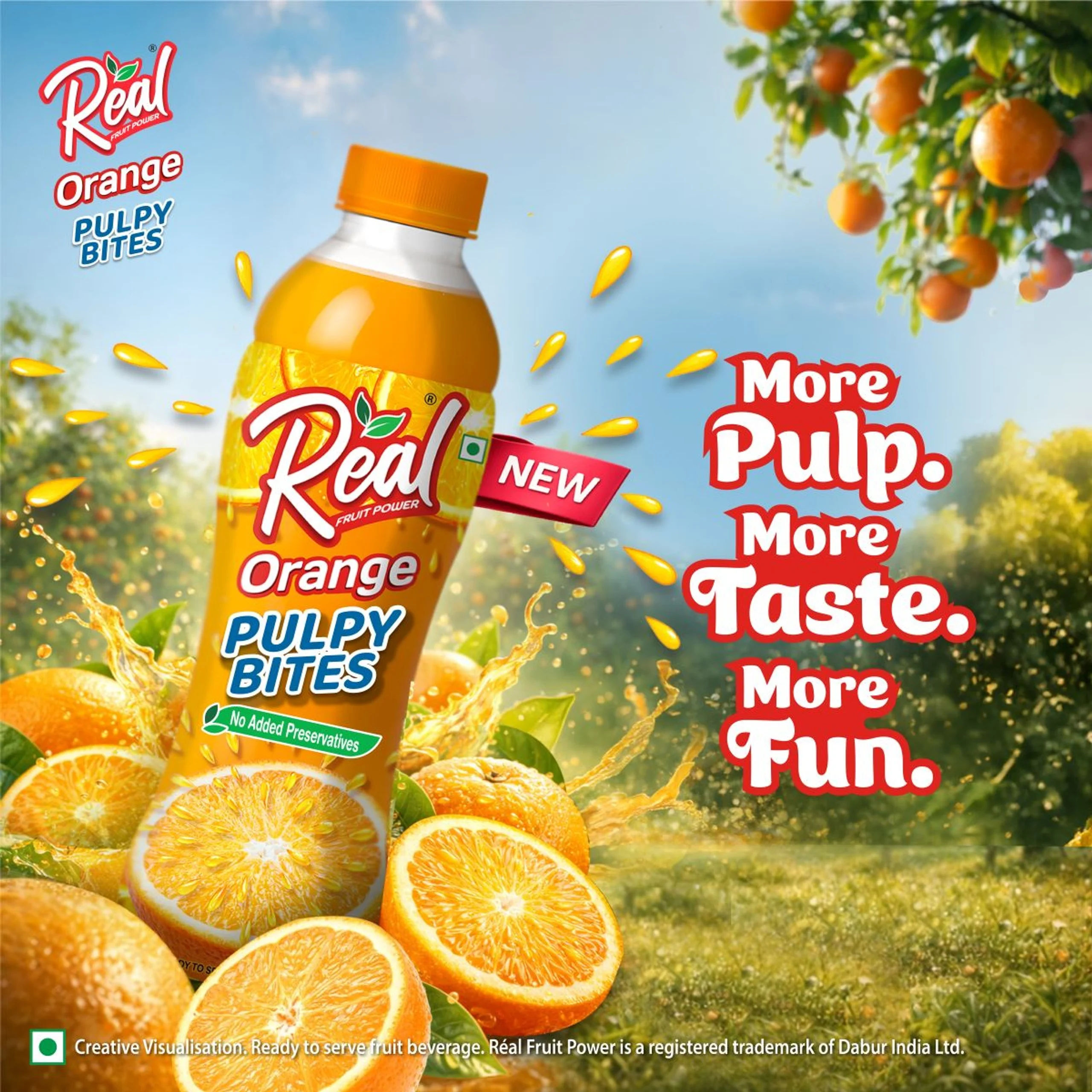Zepto - Real Fruit Power Pulpy Orange Juice 1L