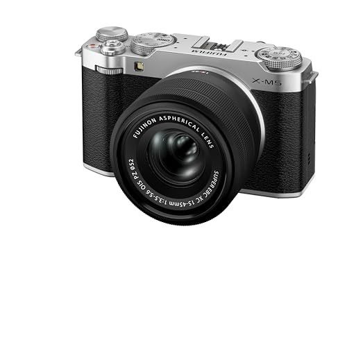 Fujifilm X-M5 26.1MP APS-C X-Trans CMOS 4 with 15-45 f/3.5-5.6 Lens|Retro Style mirrorless Compact Travel Camera|6.2k vlogging| - Silver