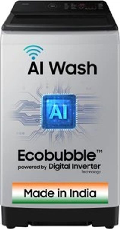 Samsung 8 kg 5 Star, AI Wash, AI Energy Mode, Wi-Fi, Ecobubble, AI VRT+, Super Speed, Soft Closing Door, Digital Inverter Fully Automatic Top Load Grey