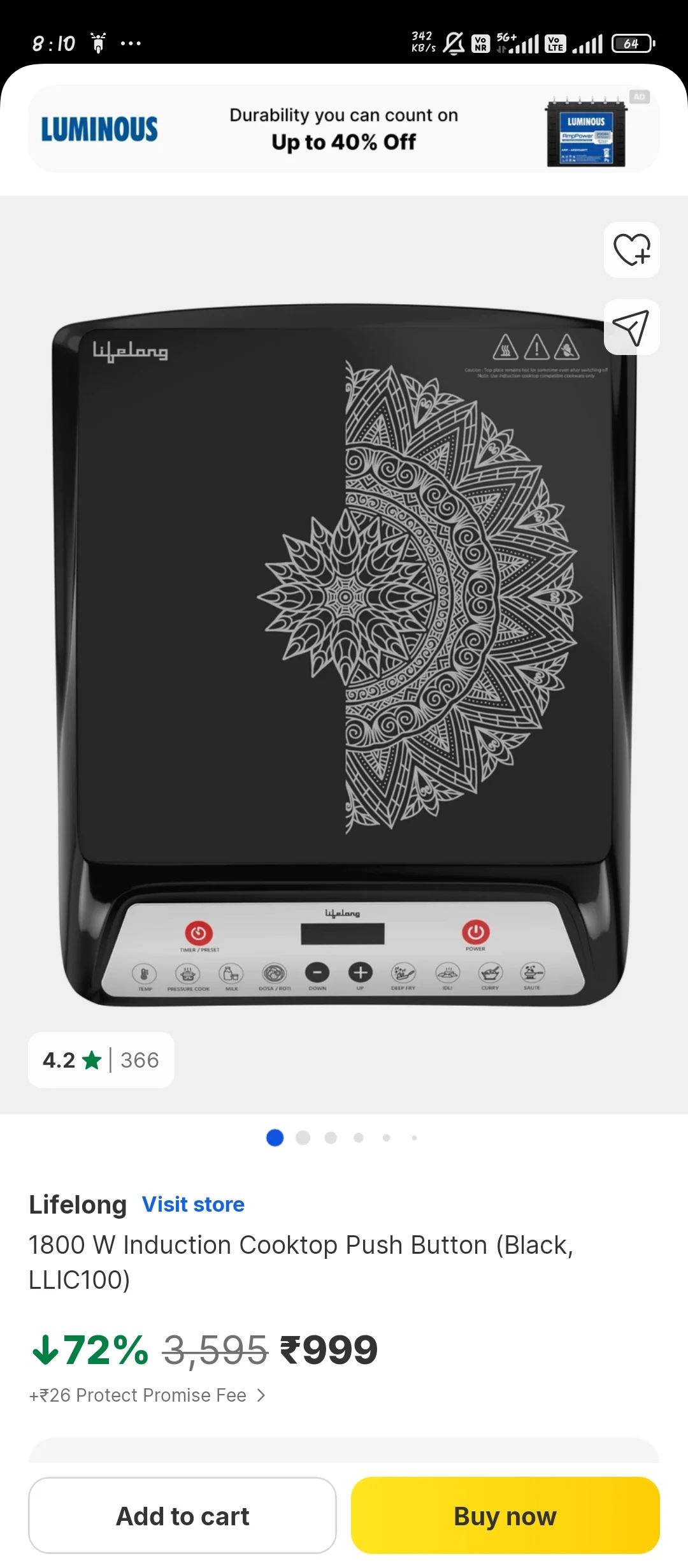 Lifelong induction 1800watt @999