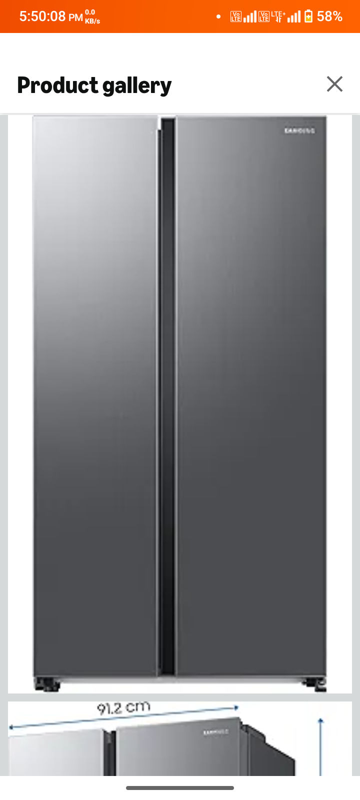 Samsung 653L WI-FI Enabled SmartThings Side By Side Inverter Refrigerator (RS76CG8113SLHL, EZ Clean Steel)