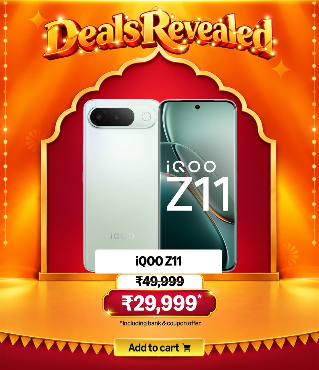 (Upcoming) iQOO Z11 5G (Aurora Green, 8GB RAM, 128GB Storage) | India's 1st MediaTek Dimensity 7500 Turbo Processor