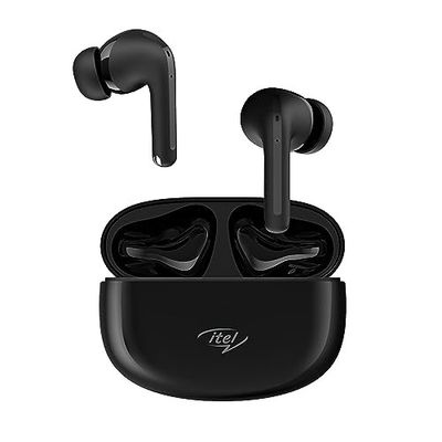 Itel T31 Truly Wireless in Earbuds with 30H Playtime, ANC Up to - 25Db Along with Transparency Mode, Quad Mic ENC, IPX5 Rating, 10MM Bass Boost Drivers, and Type C Fast Charging (Black)