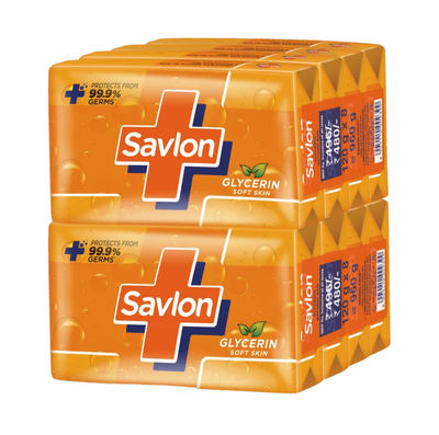 Savlon Glycerin Soap Bar with Protection, Natural Origin Glycerin, 120g Combo Pack (8 x 120 g)