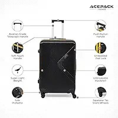 VLITE Brampton 6-Piece Family Set - 3 Duffle Bags + 3 Trolley Suitcases, (Set of 6 with Duffels, Black)