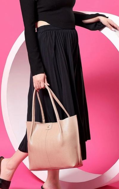 CarryLux Textured PU Structured Tote Bag