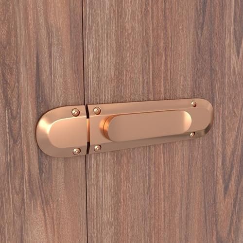 Boniry Door Latch Lock | Solid Metal Door Stopper for Bathroom, Home, Office | Easy Install, Smooth Sliding, Heavy Duty Latch (1, Rose Gold)