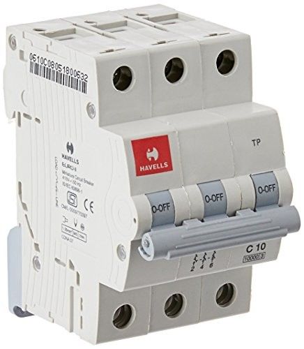 Havells DHMGCTPF010 PVC Plastic 10A MCB TP C Curve (White)