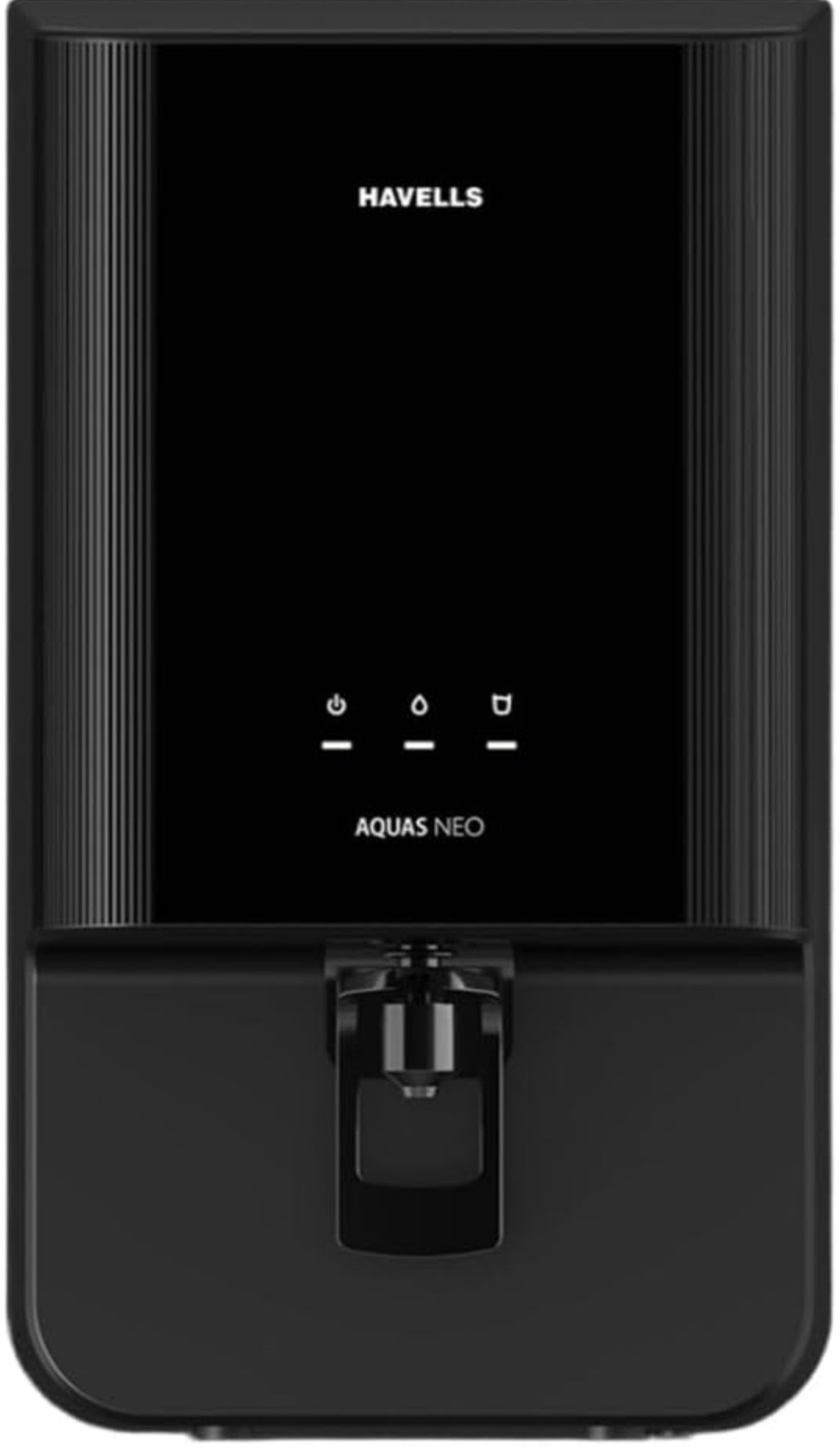 Havells Aquas Neo Water Purifier, RO + UF Purification, Vital Magnesium Enriched, 7-stages, 7L Storage, Ideal for Borewell, Tanker & Municipal Water, Significant water savings, BIS Approved, Black