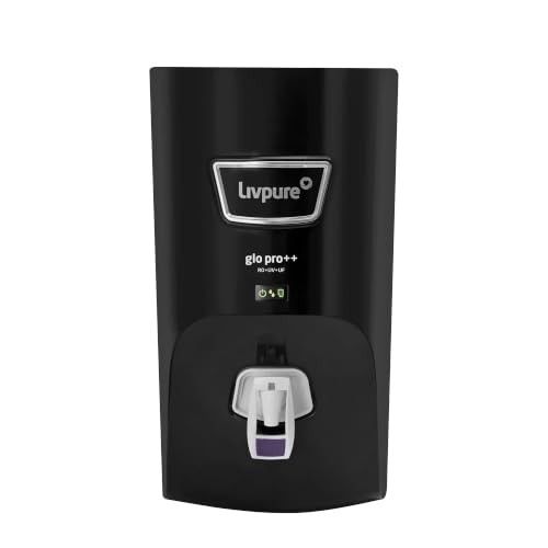 Livpure GLO PRO++ RO+UV+UF | Water Purifier for Home - 7 L Storage | Black