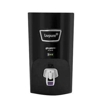Livpure GLO PRO++ RO+UV+UF | Water Purifier for Home - 7 L Storage | Black