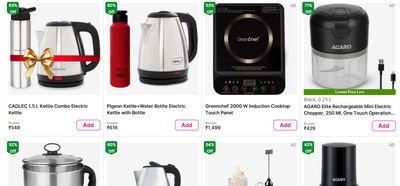Pigeon 1.5L Stainless Steel Electric Kettle with Red Inox Hydra Water Bottle | Auto Cut-Off Tea & Coffee Maker Set