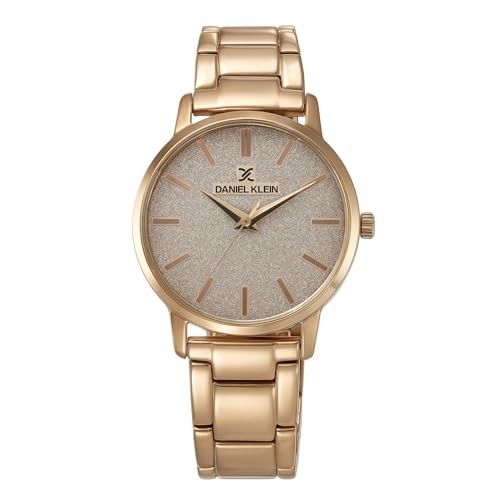 Daniel Klein Analog Glitter Rose Gold Round Dial Water-Resistant Wrist Watch for Women Girls, Ladies - DK11800-4