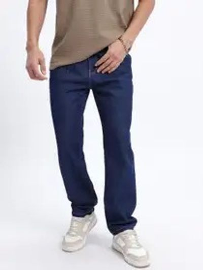 Glitchez Men Straight Fit Mid-Rise Light Fade Denim Jeans
