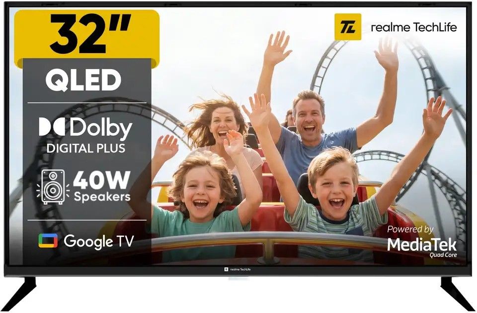 realme TechLife 80 cm (32 inch) QLED HD Ready Smart Google TV (32...more