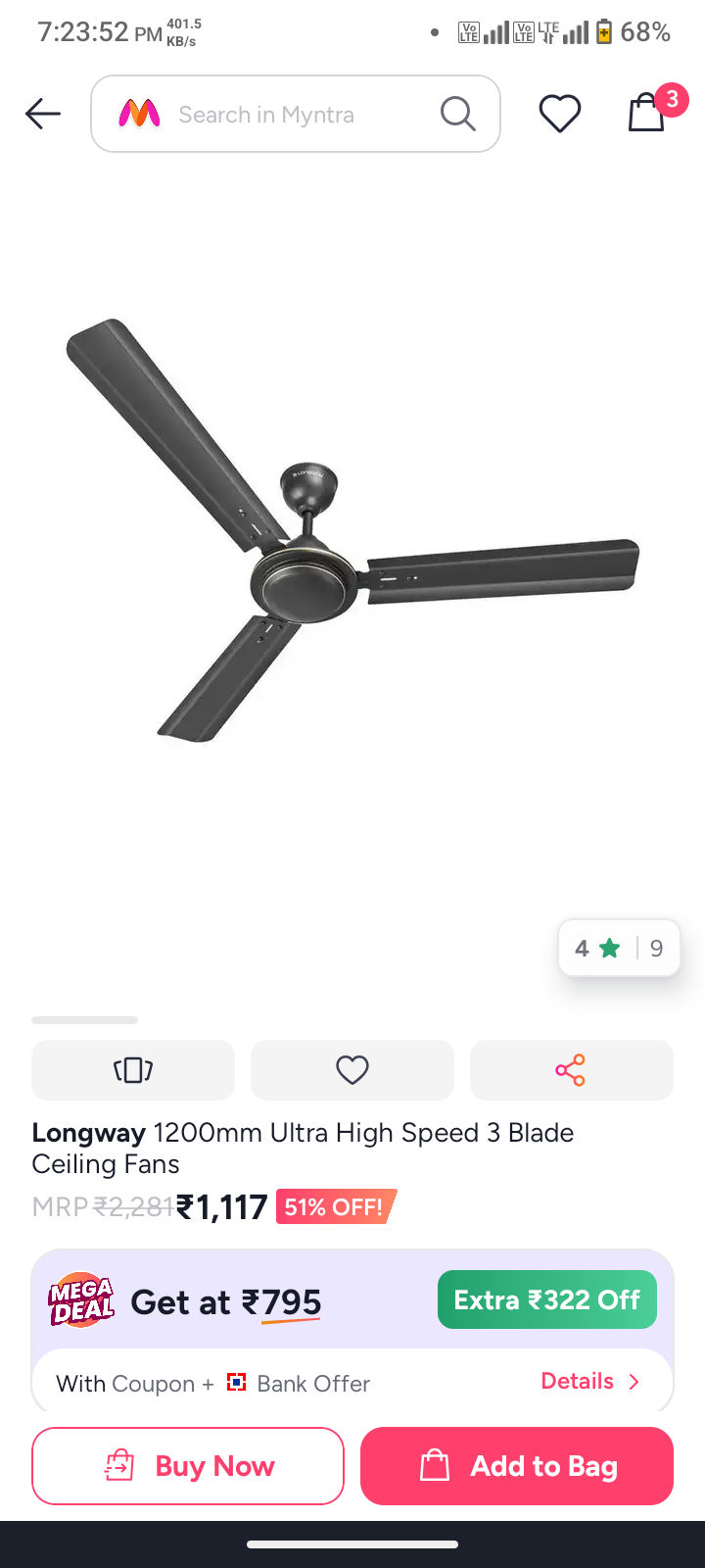 Longway ceiling fan
