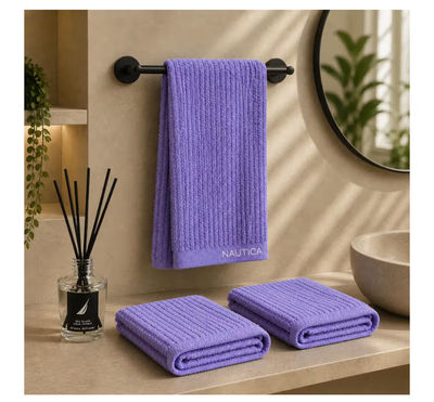 Instamart - Nautica Cotton Towel Set with Reed Diffuser (600GSM, Grapemist)
