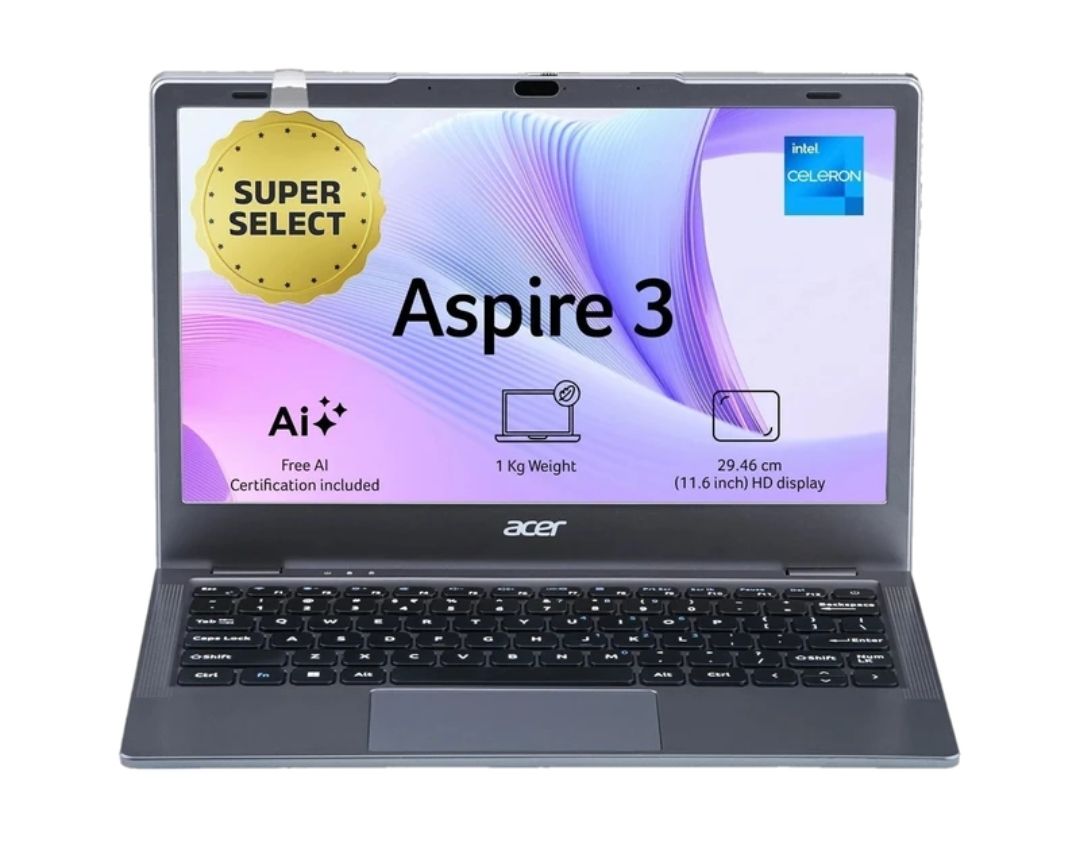 Acer Aspire 3 Intel Celeron Dual Core - (8 GB/512 GB SSD/Windows 11 Home) A311-45 Thin and Light Laptop (11.6 Inch, Steel Grey, 1.0 kg)