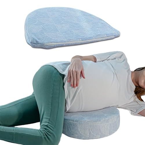 The White Willow Pregnancy Pillow for Women-Maternity Pillow for Pregnancy Sleeping-Memory Foam Pregnancy Pillow Wedge Shape for Belly & Back Support-Perfect Pregnancy Gift for First Time Mom-Blue
