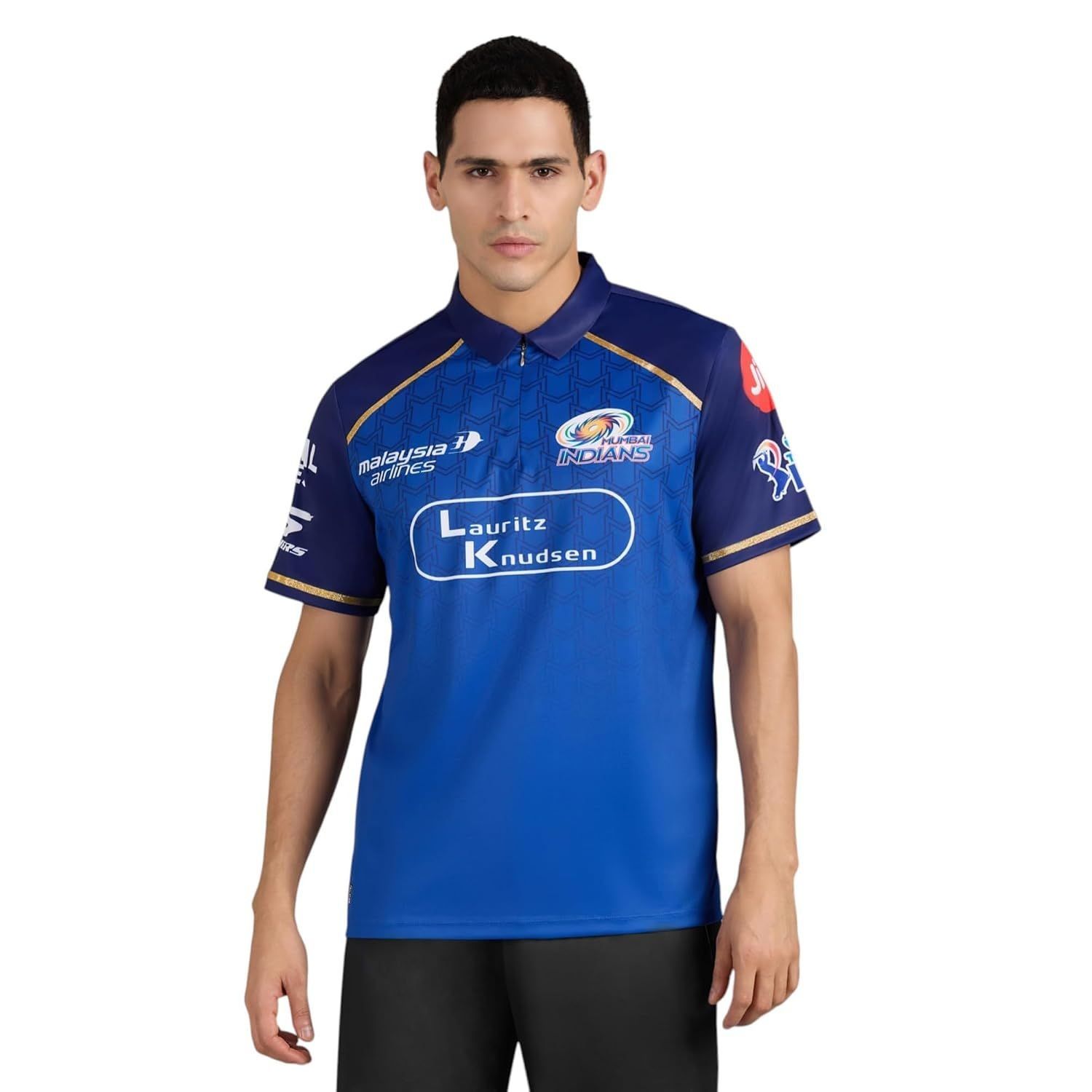 (50% Coupon) Skechers Mumbai Indians 2026 Men Official IPL Fan Polyester Regular Fit Jersey