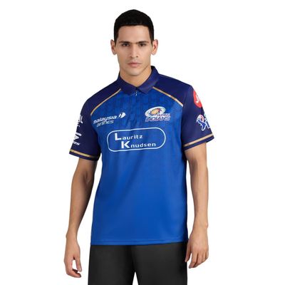 (50% Coupon) Skechers Mumbai Indians 2026 Men Official IPL Fan Polyester Regular Fit Jersey