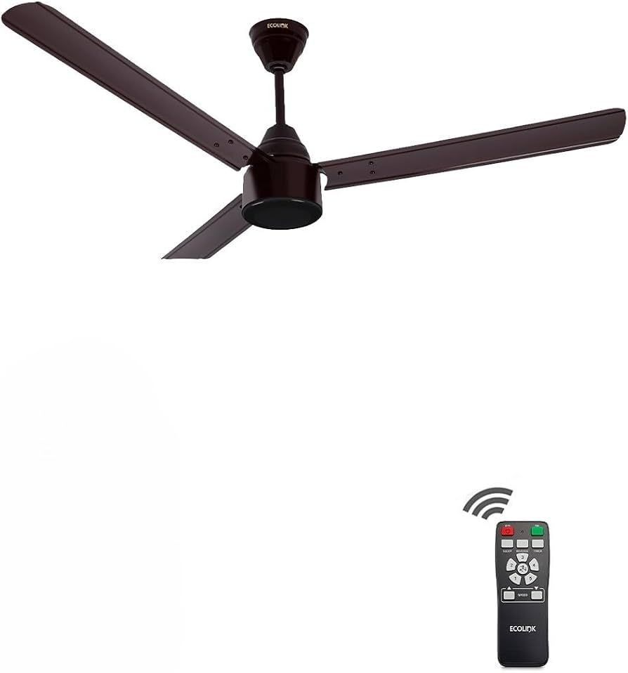 EcoLink AiroMax BLDC 1200mm Ceiling Fan - Brown | Power-Saving BLDC Technology | High Airflow Performance | Low Noise | 2-Year Warranty | Pack of 1