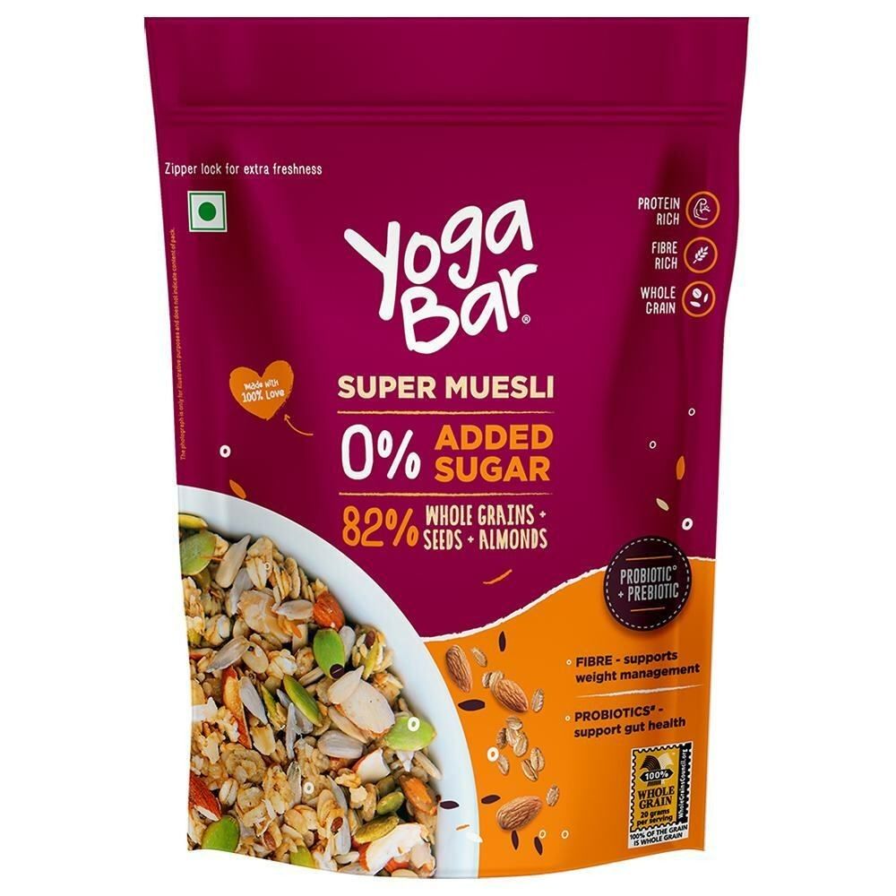 Yogabar Super Muesli With Whole Grains Seeds & Almonds 400 g