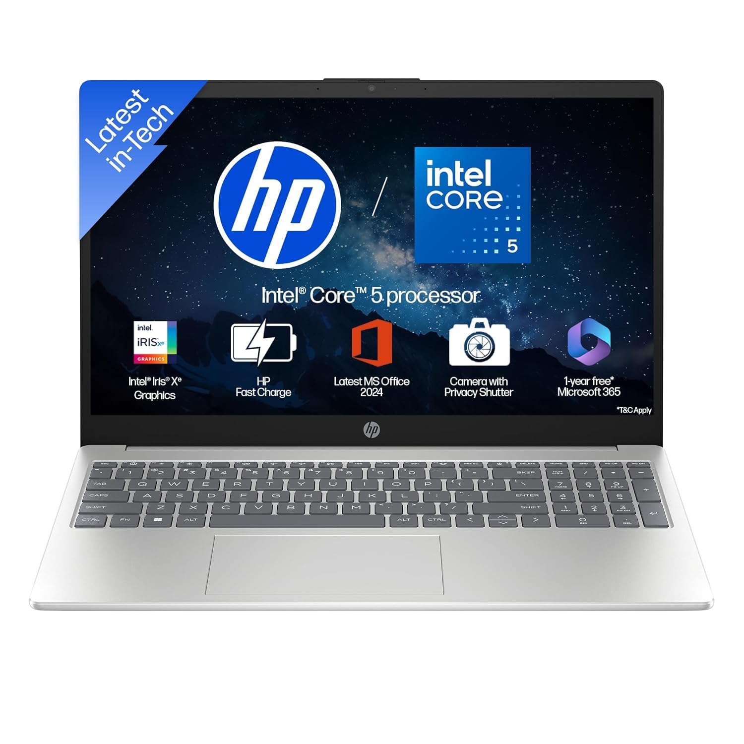 HP 15, Intel Core 5 120U (14th Gen) 8GB DDR4, 512GB SSD, FHD Laptop @ 47490 WITH SBI 6M NO COST EMI