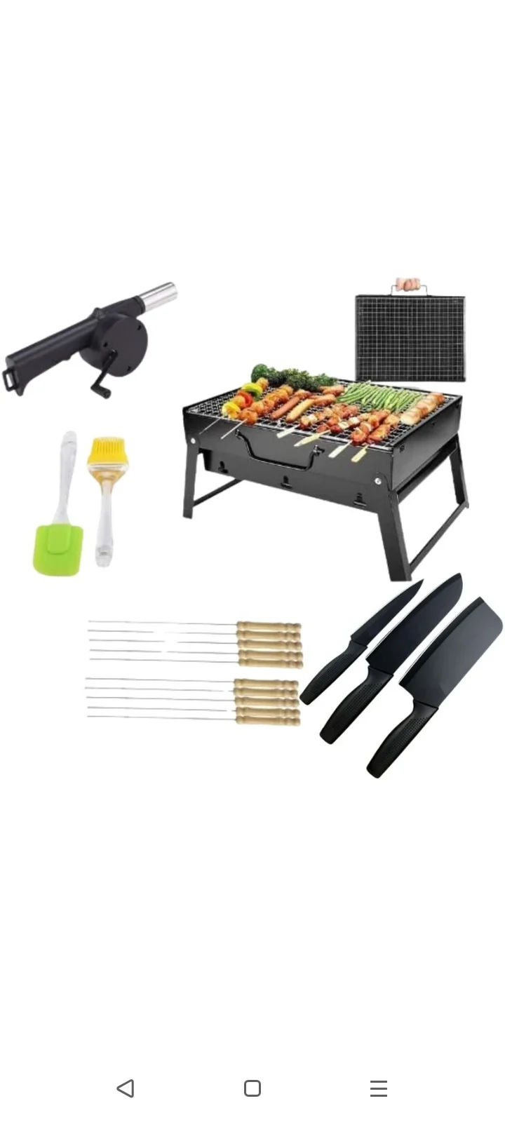Take a look at this Portable Steel BBQ Grill Net Basket for Barbecue Fish Charcoal Grill on Flipkart