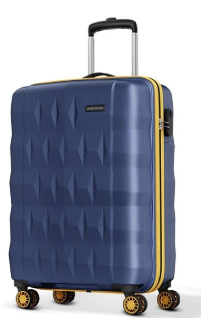 Aristocrat Small Cabin Suitcase (56 cm) 8 Wheels - Comet Trolley Bag 56cm, Small Hard Luggage - Blue