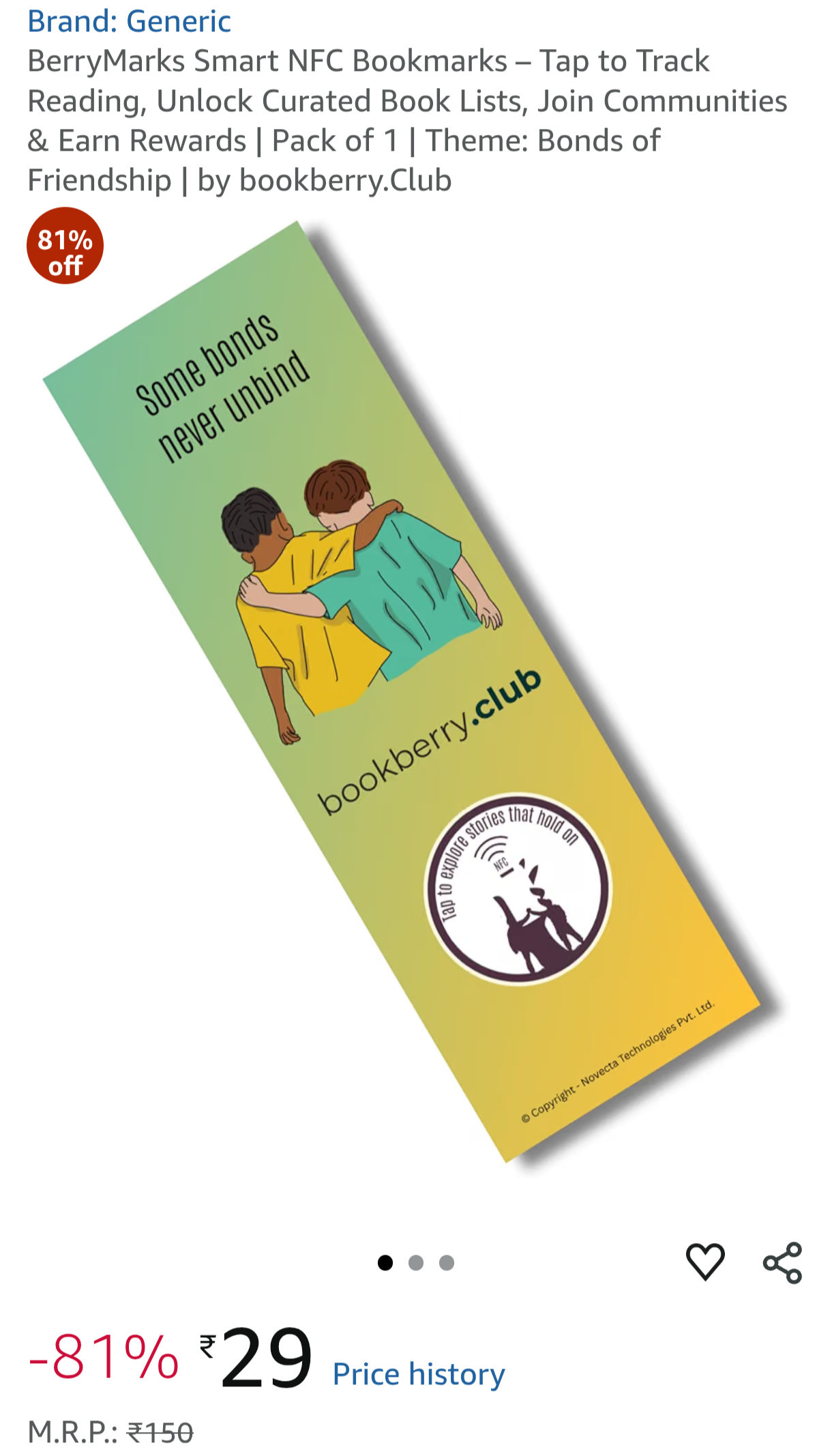 BerryMarks Smart NFC Bookmarks - Tap to Track Reading, Unlock Curated Book Lists, Join Communities & Earn Rewards